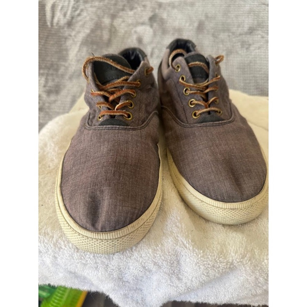 Polo Ralph Lauren Vaughn Gray Low Top Deck Shoes Mens Sneakers 12 Lace Up.